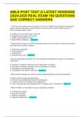 AMLS POST TEST &lpar;3 LATEST VERSIONS &rpar;2024-2025 REAL EXAM 150 QUESTIONS AND CORRECT ANSWERS  