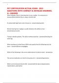 PCT CERTIFICATION ACTUAL EXAM &period; 2025 QUESTIONS WITH CORRECT & DETAILED ANSWERS&period; A&plus; GRADED&period;