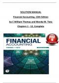 Solution Manual For Financial Accounting&comma; 13th Edition by C William Thomas and Wendy M&period; Tietz&comma; Verified Chapters 1 - 12&comma; Complete Newest Version
