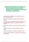2025 NEWEST FIRE FIGHTER 1 STATE EXAM 250&plus; REAL EXAM QUESTIONS AND VERIFIED ANSWERS LATEST EDITION 2025 FIRE FIGHTER STATE EXAM &ndash; GUARANTEED A