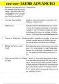 CEE CEE- IAHSS ADVANCED EXAM QUESTIONS WITH CORRECT ANSWERS 2025&sol;2026&lpar; A&plus; GRADED 100&percnt; VERIFIED&rpar;&period;