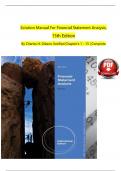 Solution Manual For Financial Statement Analysis&comma; 13th Edition By Charles H&period; Gibson&comma; Verified Chapters 1 - 13&comma; Complete Newest Version