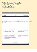 Virginia Contractor Practice Test Study Guide Questions with Definitive Solutions&period;