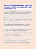 Property&sol;Casualty Illinois for State Exam Questions And Answers Latest &vert;Update&vert; Verified Answers