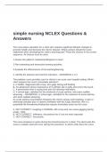 simple nursing NCLEX Questions & Answers
