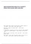 HESI Radiation Health & Safety Practice Exam 100&percnt;  solved