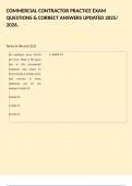 COMMERCIAL CONTRACTOR PRACTICE EXAM QUESTIONS & CORRECT ANSWERS UPDATED 2025&sol; 2026&period;