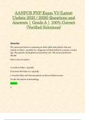 AANPCB FNP Exam V3 &lpar;Latest Update 2025 &sol; 2026&rpar; Questions and Answers &vert; Grade A &vert; 100&percnt; Correct &lpar;Verified Solutions&rpar;