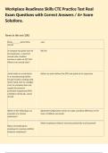 Workplace Readiness Skills CTE Practice Test Real Exam Questions with Correct Answers &sol; A&plus; Score Solutions&period;