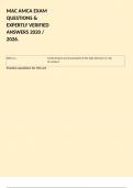 MAC AMCA EXAM QUESTIONS & EXPERTLY VERIFIED ANSWERS 2020 &sol; 2026&period;