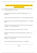 Arizona Real Estate Practice Questions with Verified Answers