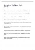 Entry level firefighter final exam