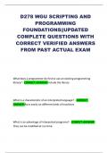 D278 WGU SCRIPTING AND PROGRAMMING FOUNDATIONS&vert;&vert;UPDATED COMPLETE QUESTIONS WITH CORRECT VERIFIED ANSWERS FROM PAST ACTUAL EXAM
