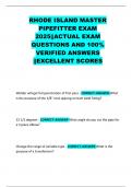 RHODE ISLAND MASTER PIPEFITTER EXAM 2025&vert;&vert;ACTUAL EXAM QUESTIONS AND 100&percnt; VERIFIED ANSWERS &vert;&vert;EXCELLENT SCORES