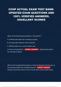 CCHP ACTUAL EXAM TEST BANK&ratio; UPDATED EXAM QUESTIONS AND 100&percnt; VERIFIED ANSWERS&period; EXCELLENT SCORES