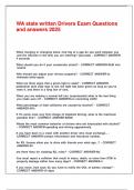 WA state written Drivers Exam Questions and answers 2025&period;