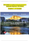 TEST BANK For Auditing & Assurance Services&colon; A Systematic Approach