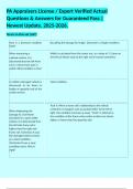 PA Appraisers License &sol; Expert Verified Actual Questions & Answers for Guaranteed Pass &vert; Newest Update&comma; 2025-2026&period;  