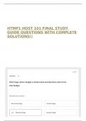 HTMP1 HOST 101 FINAL STUDY GUIDE QUESTIONS WITH COMPLETE SOLUTIONS&excl;&excl;