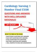 Cardiology Nursing 1 &ndash; Humber College Final Exam &vert; Verified Questions & A&plus; Answers &vert; 2024&sol;2025 Updated Test Bank &lpar; Brand new &excl;&excl;&excl; &rpar;