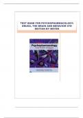 FULL TEST BANK For Psychopharmacology&colon; Drugs&comma; the Brain&comma; and Behavior&comma; 4th Edition By Meyer Nursing&comma; Complete Chapters 1 - 20&comma; Newest edition 2025
