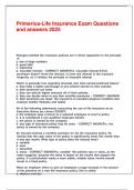 Primerica-Life Insurance Exam Questions and answers 2025&period;