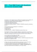 NYC - Final RMO Exam with Questions and Correct Answers 2025&period;