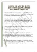  BOWLS NZ UMPIRE EXAM QUESTIONS &vert;GUARANTEED ACCURATE ANSWERS