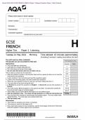 Actual 2024 AQA GCSE FRENCH 8658&sol;LH Paper 1 Merged Question Paper &plus; Mark Scheme   Actual 2024 AQA GCSE FRENCH 8658&sol;LH Paper 1 Listening Higher Tier Merged Question Paper &plus; Mark Scheme  &lpar;with Listening Test Transcript&rpar; 