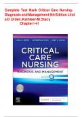 Test bank for Critical Care Nursing&colon; Diagnosis and Management 9th Edition by Linda D&period; Urden&semi; Kathleen M&period; Stacy&semi; Mary E&period; Lough 9780323642958 Chapter 1-41 Complete Guide
