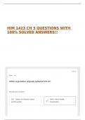 HIM 1423 CH 5 QUESTIONS WITH 100&percnt; SOLVED ANSWERS&excl;&excl;