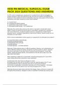 HESI RN MEDICAL SURGICAL EXAM PACK 2024 QUESTIONS AND ANSWERS