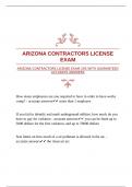 ARIZONA CONTRACTORS LICENSE EXAM 205 WITH GUARANTEED ACCURATE ANSWERS