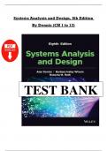 Solution Manual For Systems Analysis and Design&comma; 8th Edition by Dennis&comma; &lpar;Ch 1 to 13 Covered&rpar; > Pdf File <