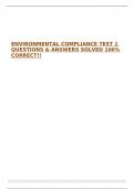 ENVIRONMENTAL COMPLIANCE TEST 1 QUESTIONS & ANSWERS SOLVED 100&percnt; CORRECT&excl;&excl;