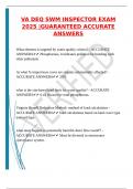 VA DEQ SWM INSPECTOR EXAM 2025 &vert;GUARANTEED ACCURATE ANSWERS