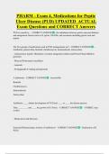 PHARM - Exam 4&comma; Medications for Peptic  Ulcer Disease &lpar;PUD&rpar; UPDATED  ACTUAL    Exam Questions and CORRECT Answers