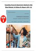 Test Bank For Counseling Research Quantitative&comma; Qualitative&comma; and Mixed Methods&comma; 3rd Edition by Carl J&period; Sheperis J Scott Young M Harry Daniels Chapter 1-18