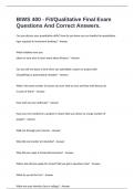 BIWS 400 - Fit&sol;Qualitative Final Exam Questions And Correct Answers&period;