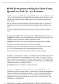 BIWS Enterprise and Equity Value Exam Questions And Correct Answers&period;