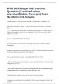 BIWS M&A&sol;Merger Math Interview Questions &lpar;Combined Values&comma; Accretion&sol;Dilution&comma; Synergies&rpar; Exam Questions And Answers&period;
