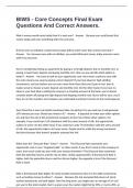 BIWS - Core Concepts Final Exam Questions And Correct Answers&period;