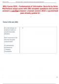 WGU Course C836 - Fundamentals of Information Security by Brian  MacFarlane actual exam with 200 complete questions and correct  answers verified answers newest version 2025 &vert;&vert; guaranteed  pass already graded A&plus; 