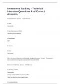 Investment Banking - Technical Interview Questions And Correct Answers&period;