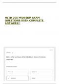 HLTH 305 MIDTERM EXAM QUESTIONS WITH COMPLETE ANSWERS&excl;&excl;
