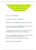 Breath Alcohol Testing Actual Exam  Questions With Reviewed 100&percnt;   Correct Detailed Answers   Guaranteed Pass&excl;&excl; 