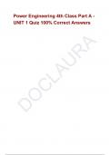 Power Engineering 4th Class Part A - UNIT 1 Quiz 100&percnt; Correct Answers
