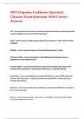 AFO &lpar;Aquatics Facilitator Operator&rpar; Glossary Exam Questions With Correct Answers&period;