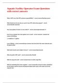 Aquatic Facility Operator Exam Questions with correct answers