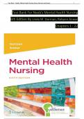 TEST BANK For Neeb's Mental Health Nursing&comma; 6th Edition By Linda M&period; Gorman&comma; Robynn Anwar&comma; Verified Chapters 1 - 22&comma; Complete Newest Version